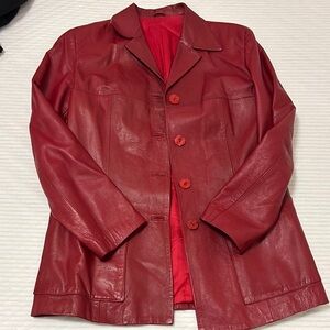 Red Leather Jacket and Blazer Silhouette 100% leather made in ITALY